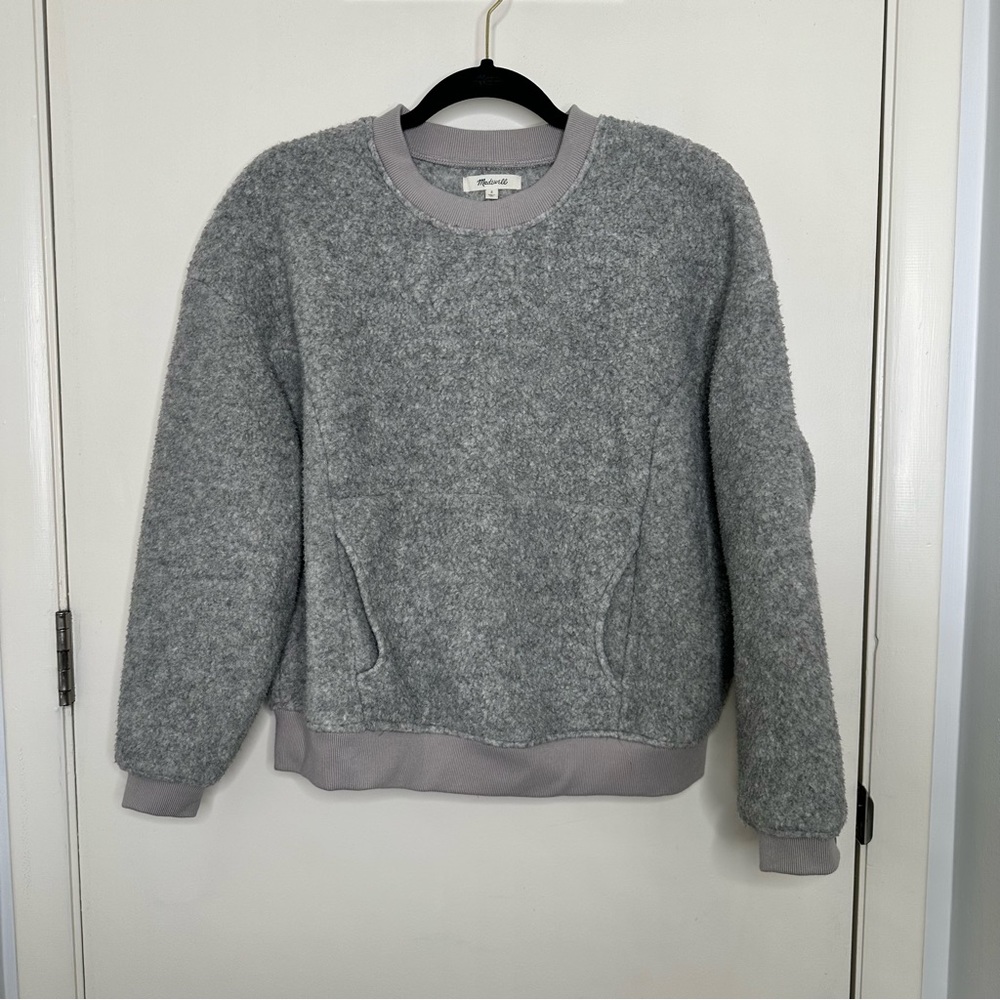 Madewell Polartec® Fleece Crewneck Sweatshirt in Gray - Picture 2 of 7